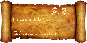 Patonay Nóra névjegykártya