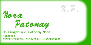 nora patonay business card